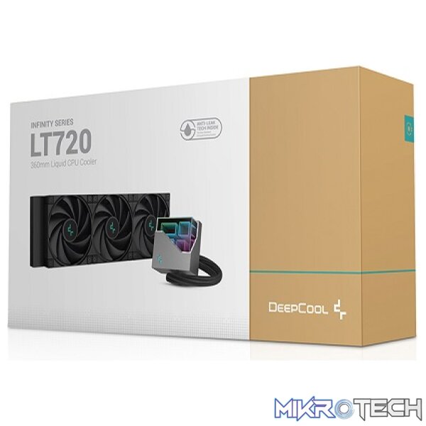 DeepCool Infinity Series LT720 Black High Performance All-In-One Liquid CPU Cooler With 360mm Size Radiator, 3X FK120MM FDB ARGB Black Fans And Anti-Leak Tech - Black Colour - Image 4