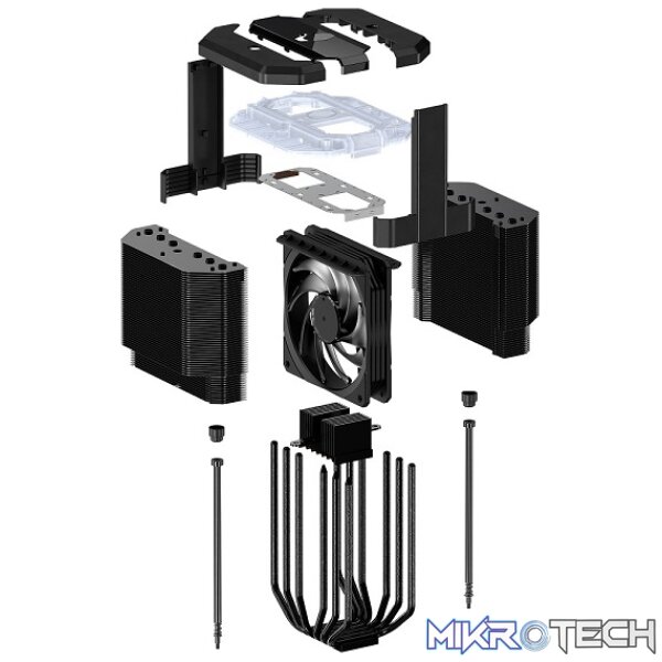Cooler Master MasterAir MA620 CPU Air Cooler With ARGB LED Lighting, Dual Blacked Out Aluminum Tower With 6X Heatpipes Layout And SF120R Fan - Black Colour - Image 4
