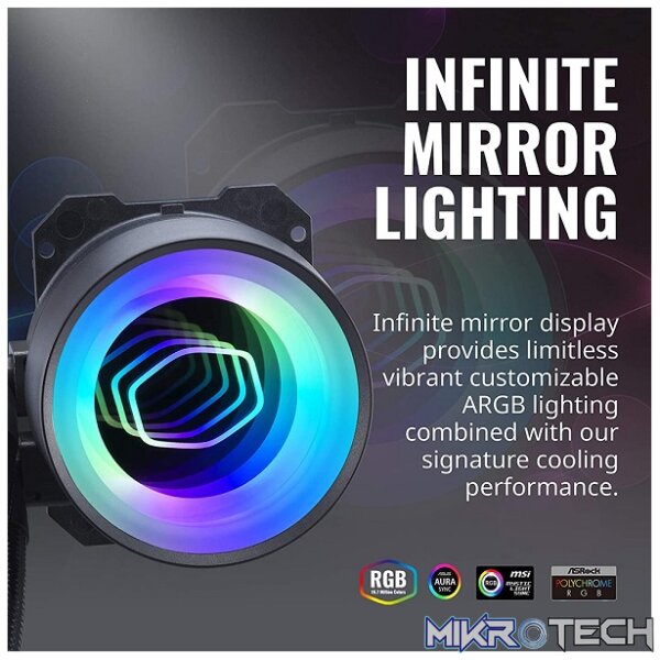 Cooler Master MasterLiquid ML360 Mirror TR4 Edition With New 3rd Gen Dual Chamber Pump, New Sickleflow 120mm Non-LED Fan And 360mm Radiator - Black Colour - Image 2