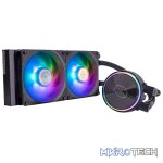 Cooler Master MasterLiquid PL240 Flux CPU Liquid Cooling With 240mm Low-Profile Radiator and Dual Loop ARGB Pump - Black Colour
