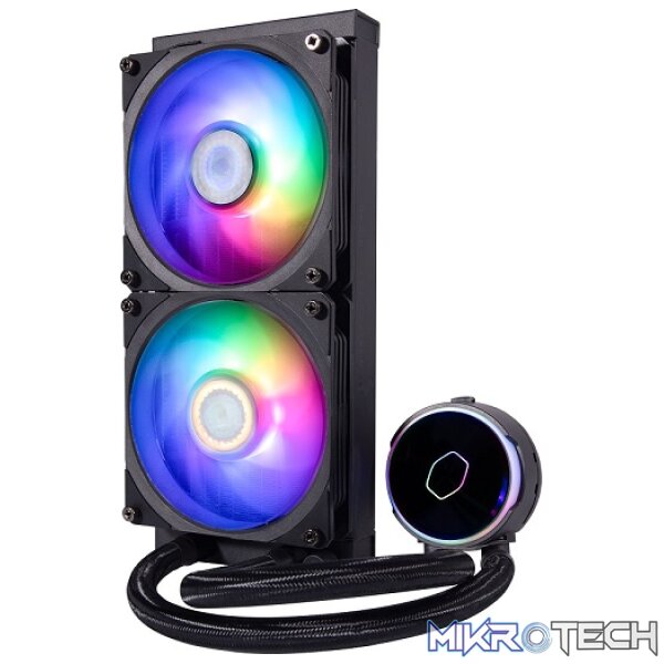 Cooler Master MasterLiquid PL240 Flux CPU Liquid Cooling With 240mm Low-Profile Radiator and Dual Loop ARGB Pump - Black Colour - Image 2