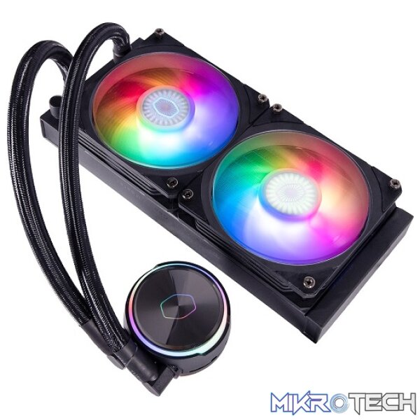 Cooler Master MasterLiquid PL240 Flux CPU Liquid Cooling With 240mm Low-Profile Radiator and Dual Loop ARGB Pump - Black Colour - Image 3