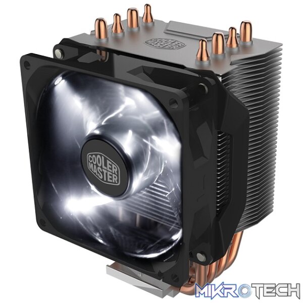 Cooler Master Hyper 411R CPU Air Cooler With 92mm PWM White LED Fan And 4X Heatpipes And Special Fin Design Optimizes AirFlow - Black Colour - Image 3