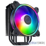 Cooler Master Hyper 212 Halo Black ARGB Gen2 CPU Air Cooler With 4X Direct Contact Jet-Black Aluminium Heat Pipes And 1X 120mm Rifle Bearing PWM Fan - Black Colour - Image 2