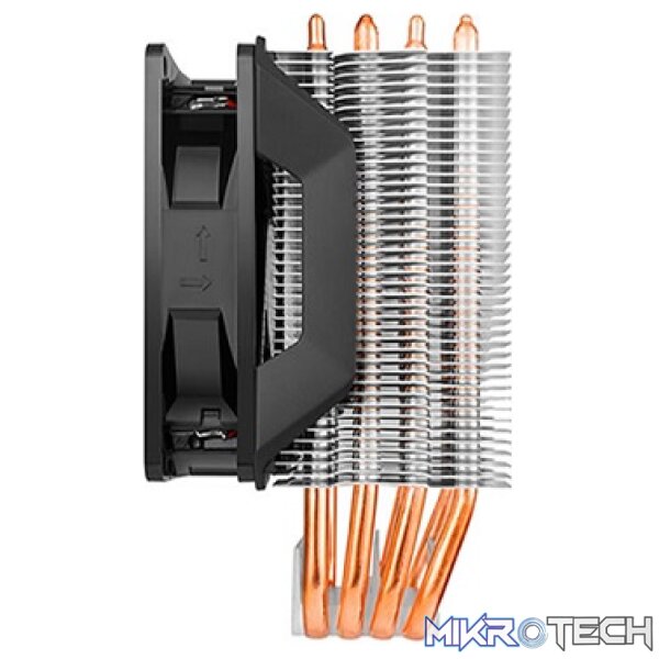 Cooler Master Hyper 410R CPU Air Cooler With 4X Direct Contact Heatpipes, 92mm PWM Red LED Fan And Outstanding Performance For SFF Cases - Black Colour - Image 2