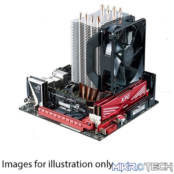 Cooler Master Hyper 410R CPU Air Cooler With 4X Direct Contact Heatpipes, 92mm PWM Red LED Fan And Outstanding Performance For SFF Cases - Black Colour - Image 4