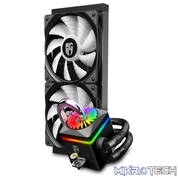 DeepCool Captain 240Pro V2 Liquid CPU Cooler With Anti-Leak Tech Inside, Stainless Steel Pipe and A-RGB Lighting System - Black Colour - Image 2