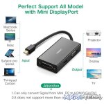 UGreen 20418 Mini DisplayPort Male To HDMI 4K@30Hz / VGA+ DVI-D(24+1)1080P@60Hz Female Adapter With Gold-Plated Connectors And Thunderbolt 2 Interface Compatibility - Black Colour - Image 3