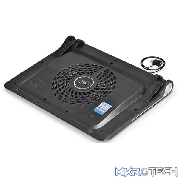 DeepCool N180FS 17" Notebook Cooler With Metal Mesh Front Panel, Massive 180mm Fan and Angle Adjustable with USB Passthrough - Black Colour - Image 4