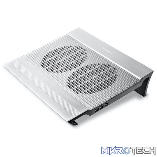 Product DeepCool N8 17" Notebook Cooler With Pure Aluminum Panel and Dual 140mm Fans - Silver Colour - Image 1