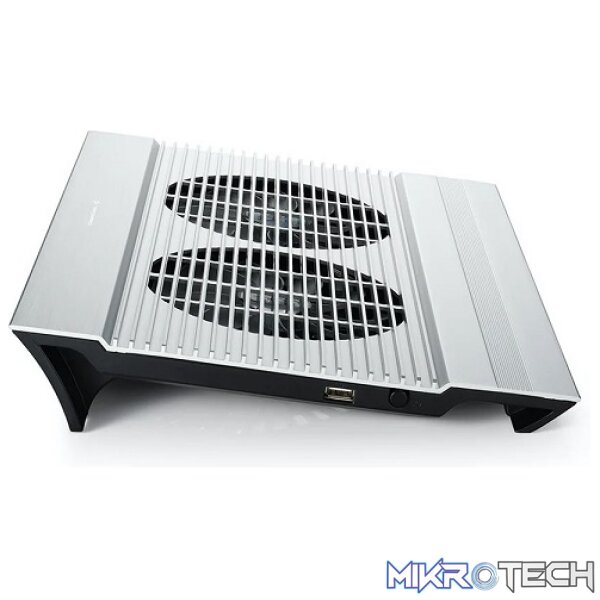 DeepCool N8 17" Notebook Cooler With Pure Aluminum Panel and Dual 140mm Fans - Silver Colour - Image 2