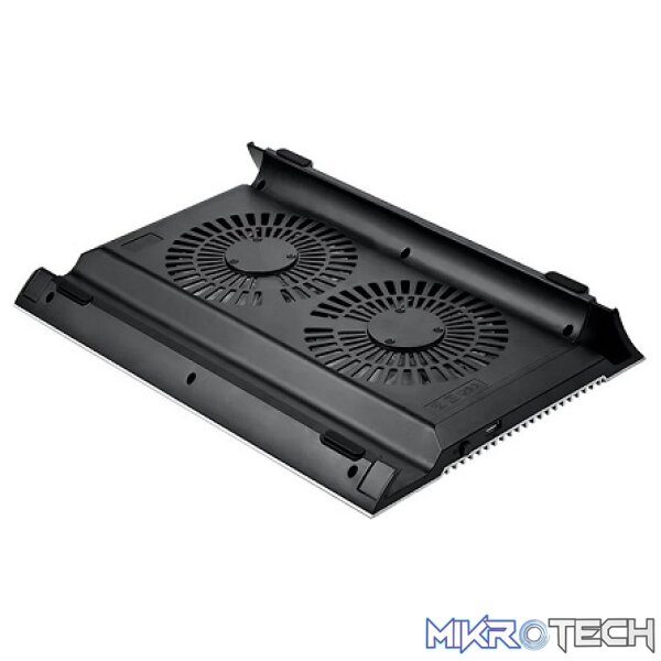 DeepCool N8 17" Notebook Cooler With Pure Aluminum Panel and Dual 140mm Fans - Silver Colour - Image 4