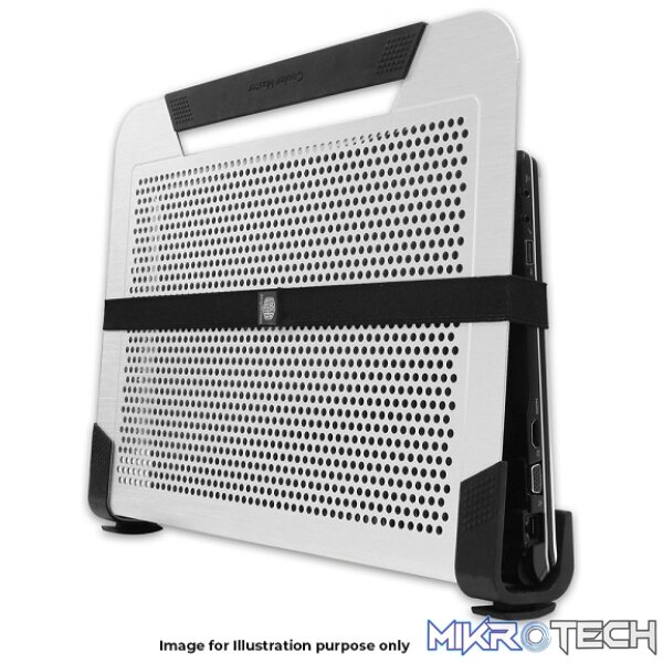 Cooler Master NotePal U3 Plus 19" Notebook Cooler With Three 80mm Adjustable Fans And Offers Optimal Viewing And Typing Angles And Included Safety Belt - Silver Colour - Image 3