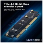 UGreen 30715 M.2 M-Key NVMe PCIe Gen4 X16 Internal Expansion Card with Heat Sink + 2X Silicone Pads and Supports High-Speed 64Gbps (max) data transfer - Image 2