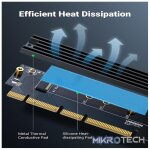 UGreen 30715 M.2 M-Key NVMe PCIe Gen4 X16 Internal Expansion Card with Heat Sink + 2X Silicone Pads and Supports High-Speed 64Gbps (max) data transfer - Image 3