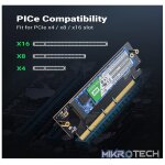 UGreen 30715 M.2 M-Key NVMe PCIe Gen4 X16 Internal Expansion Card with Heat Sink + 2X Silicone Pads and Supports High-Speed 64Gbps (max) data transfer - Image 4