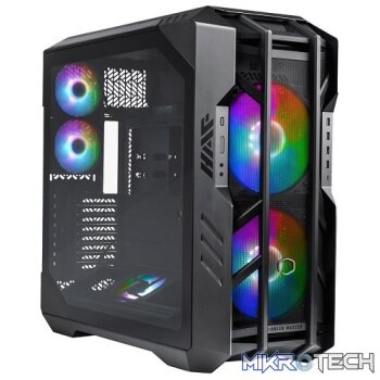 Cooler Master HAF 700 E-ATX Chassis With Dual 200mm Sickleflow ARGB PWM Performance Edition Fans And Tempered Glass Side Panel - Titanium Grey