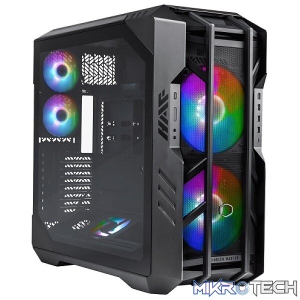 Product Cooler Master HAF 700 E-ATX Chassis With Dual 200mm Sickleflow ARGB PWM Performance Edition Fans And Tempered Glass Side Panel - Titanium Grey - Image 1