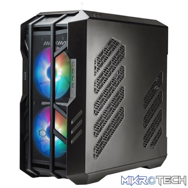 Cooler Master HAF 700 E-ATX Chassis With Dual 200mm Sickleflow ARGB PWM Performance Edition Fans And Tempered Glass Side Panel - Titanium Grey - Image 3