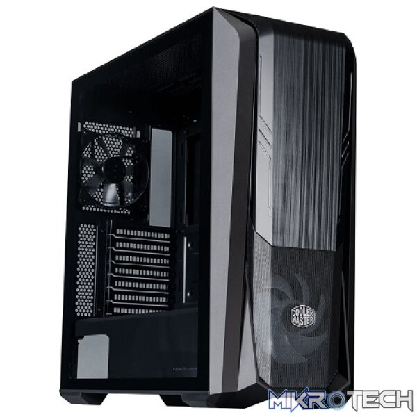 Product Cooler Master MasterBox MB500 ATX Tower Case With Mesh Geode Front Panel, 2X USB-A V3.2 Gen1, 1X 120MM Pre-Installed SF120 ARGB Fan And Tempered Glass Side Panel - Black Colour - Image 1