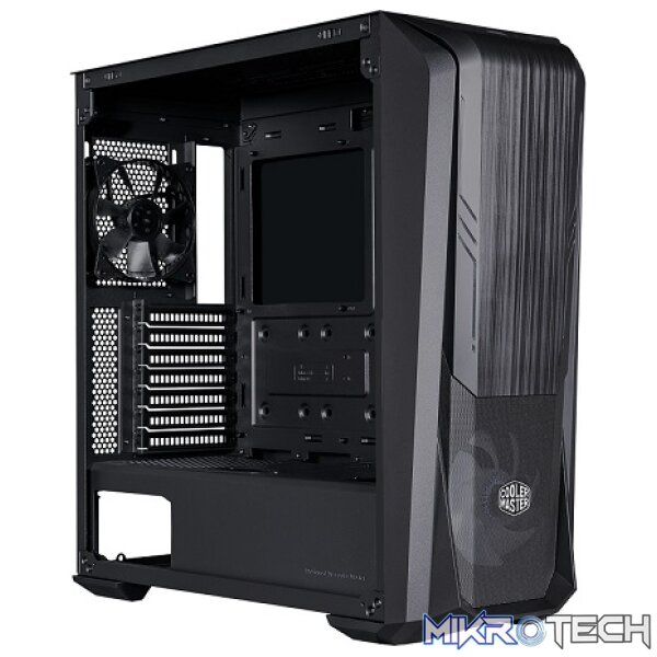 Cooler Master MasterBox MB500 ATX Tower Case With Mesh Geode Front Panel, 2X USB-A V3.2 Gen1, 1X 120MM Pre-Installed SF120 ARGB Fan And Tempered Glass Side Panel - Black Colour - Image 2