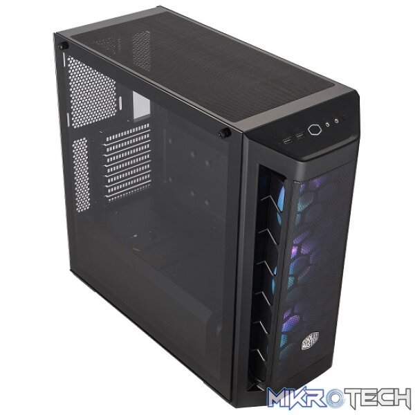 Product Cooler Master MasterBox MB511D ATX Tower Case With Mesh Geode Front Panel, 2X USB-A V3.2 Gen1, 3X 120MM Pre-Installed ARGB Fan And Tempered Glass Side Panel - Black Colour - Image 1