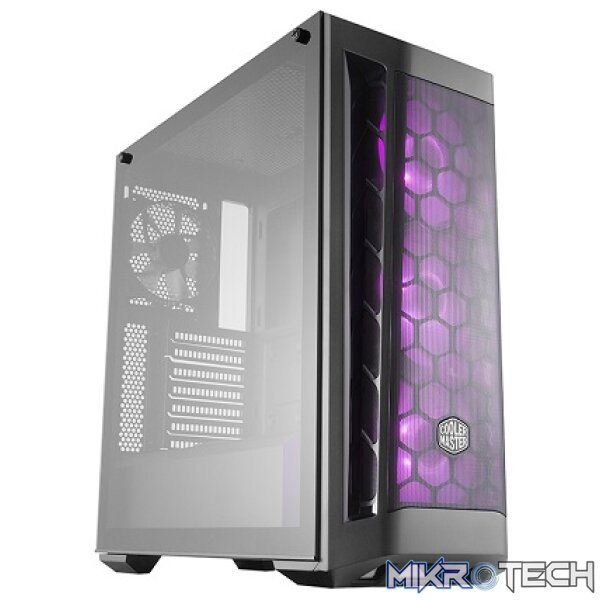 Product Cooler Master MasterBox MB511 ATX Mid-Tower Case With Tempered Glass Side Panel And Three 120mm RGB LED Fans Pre-Installed - Black Colour - Image 1