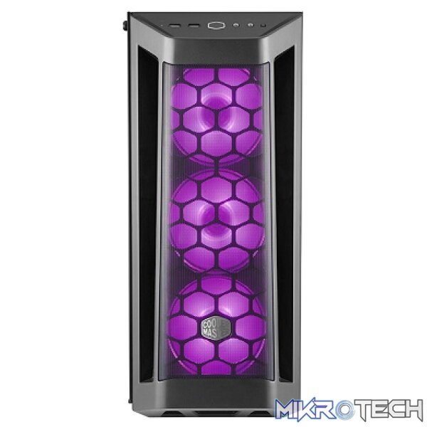 Cooler Master MasterBox MB511 ATX Mid-Tower Case With Tempered Glass Side Panel And Three 120mm RGB LED Fans Pre-Installed - Black Colour - Image 3