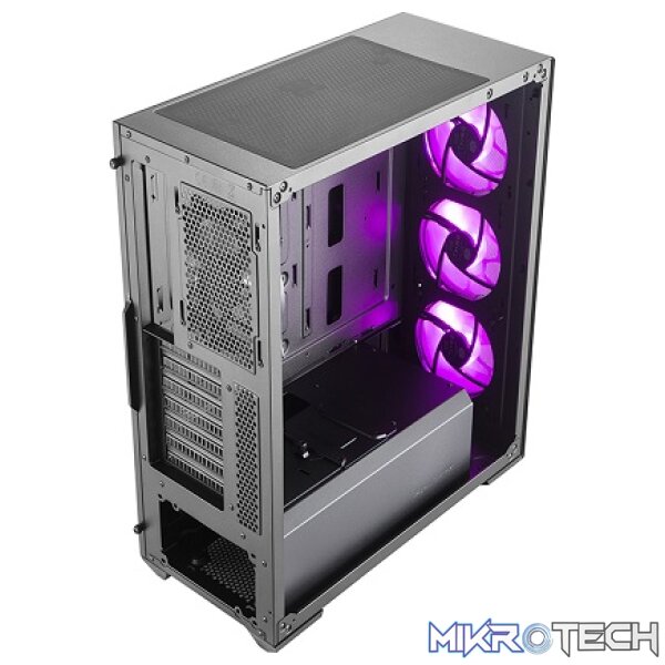 Cooler Master MasterBox MB511 ATX Mid-Tower Case With Tempered Glass Side Panel And Three 120mm RGB LED Fans Pre-Installed - Black Colour - Image 4