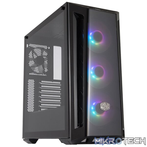 Product Cooler Master MasterBox MB520 Black ATX Tower Case With DarkMirror Front Panel, 2X USB-A V3.2 Gen1, 3X 120MM Pre-Installed ARGB Fan And Tempered Glass Side Panel - Black Colour - Image 1