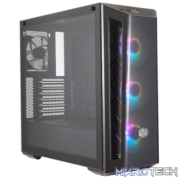 Cooler Master MasterBox MB520 Black ATX Tower Case With DarkMirror Front Panel, 2X USB-A V3.2 Gen1, 3X 120MM Pre-Installed ARGB Fan And Tempered Glass Side Panel - Black Colour - Image 2