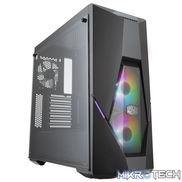 Product Cooler Master MasterBox K500 ATX Mid-Tower Chassis With FineMesh Front Panel, Tempered Glass Side Panel And Two 120mm ARGB Fans Pre-Installed - Black Colour - Image 1