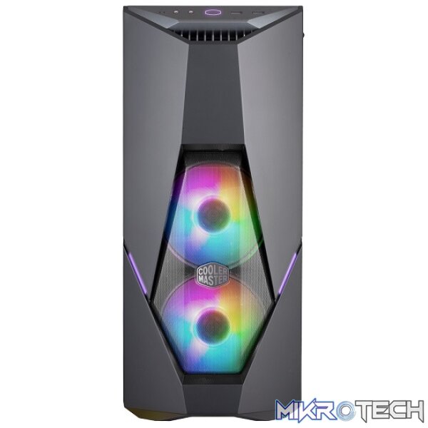 Cooler Master MasterBox K500 ATX Mid-Tower Chassis With FineMesh Front Panel, Tempered Glass Side Panel And Two 120mm ARGB Fans Pre-Installed - Black Colour - Image 2