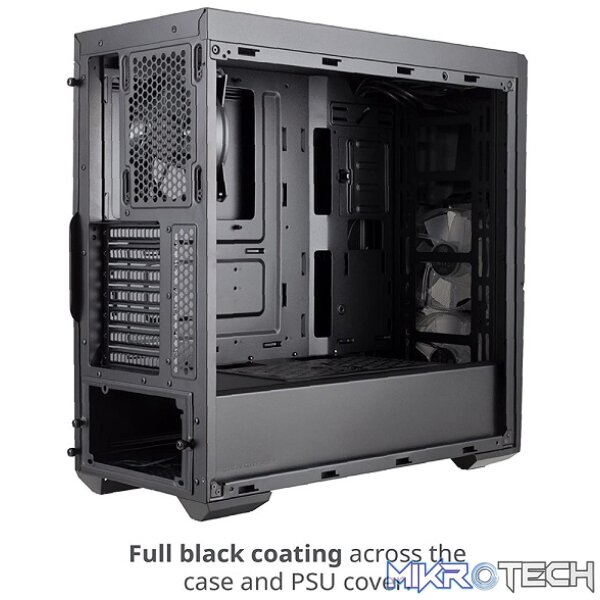 Cooler Master MasterBox K500 ATX Mid-Tower Chassis With FineMesh Front Panel, Tempered Glass Side Panel And Two 120mm ARGB Fans Pre-Installed - Black Colour - Image 4
