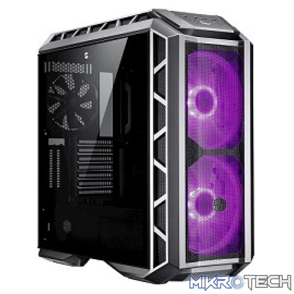 Product Cooler Master MasterCase H500P Mesh ATX Case With Tempered Glass Side Panel And Dual 200mm RGB Fans Pre-Installed - Black Colour - Image 1