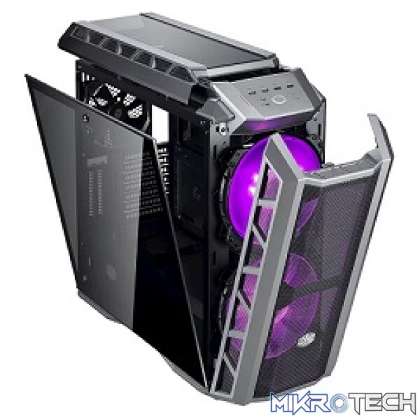 Cooler Master MasterCase H500P Mesh ATX Case With Tempered Glass Side Panel And Dual 200mm RGB Fans Pre-Installed - Black Colour - Image 2