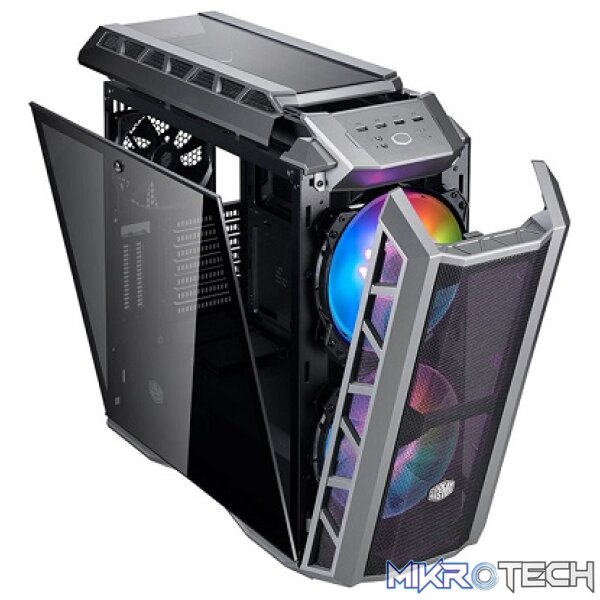Cooler Master MasterCase H500P ATX Case With Mesh And Tempered Glass Side Panel And Dual 200mm ARGB Fans Pre-Installed - Black Colour - Image 2