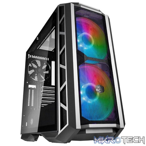 Cooler Master MasterCase H500P ATX Case With Mesh And Tempered Glass Side Panel And Dual 200mm ARGB Fans Pre-Installed - Black Colour - Image 3