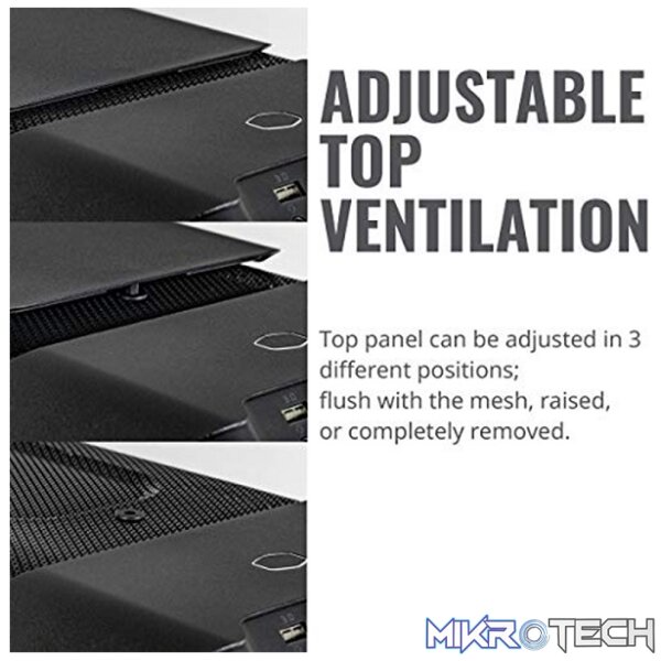 Cooler Master MasterCase SL600M Black Edition ATX Case With Vertical Chimney Effect Layout And Dual Massive 200mm Fans - Black Colour - Image 4