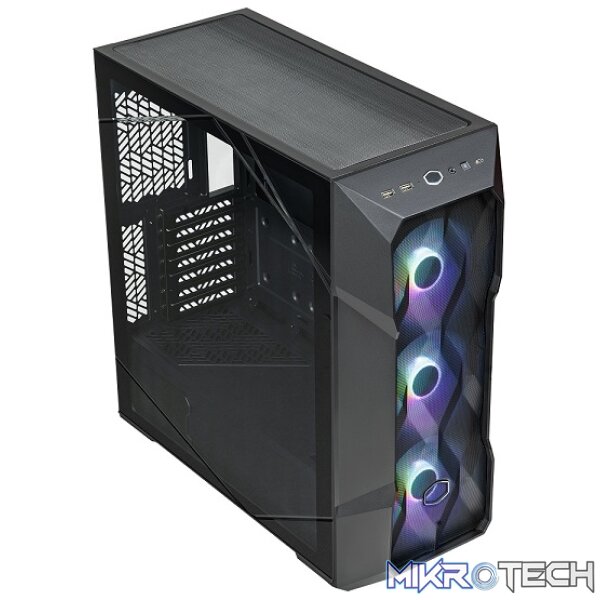 Cooler Master MasterBox TD500 Mesh V2 ATX Mid-Tower Chassis With Iconic Polygonal FineMesh Front Panel And 3X CF120MM ARGB Fans Pre-Installed - Black Colour - Image 4