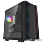 DeepCool CC560 ARGB V2 E-ATX Mid-Tower Case With Full-Sized Tempered Glass Window and 4X 120mm A-RGB Fans Pre-Installed - Black Colour