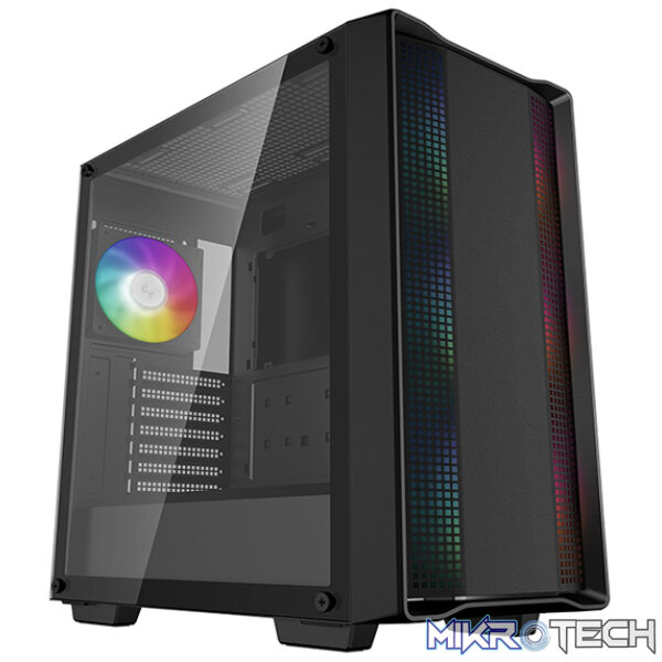 Product DeepCool CC560 ARGB V2 E-ATX Mid-Tower Case With Full-Sized Tempered Glass Window and 4X 120mm A-RGB Fans Pre-Installed - Black Colour - Image 1