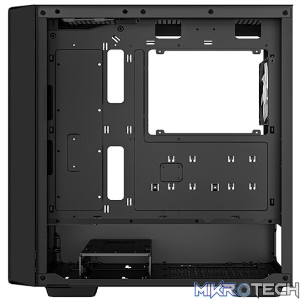 DeepCool CC560 ARGB V2 E-ATX Mid-Tower Case With Full-Sized Tempered Glass Window and 4X 120mm A-RGB Fans Pre-Installed - Black Colour - Image 3