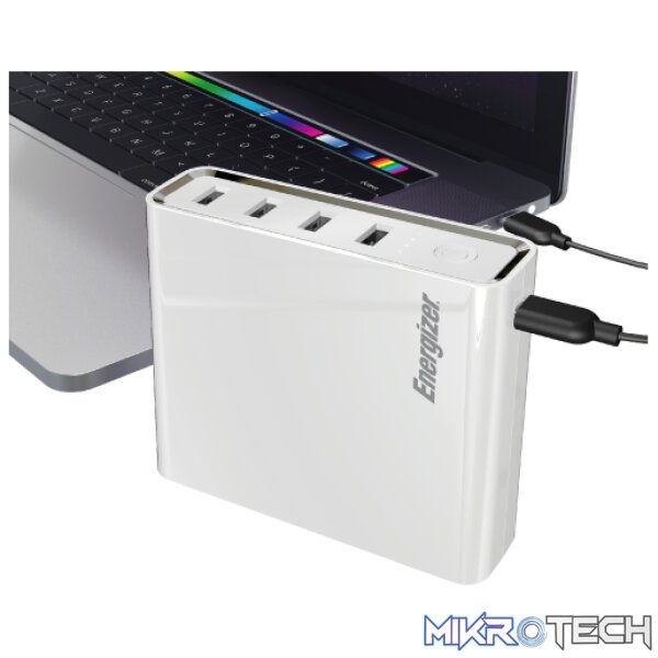 Energizer Ultimate XP20001PD 20,000mAh USB-C PowerDelivery Power Hub With 1X USB-C And 4X USB-A Output Ports And Recharge Via USB-C / Micro-USB Input Port With 3A Quick Charging - White Colour - Image 8