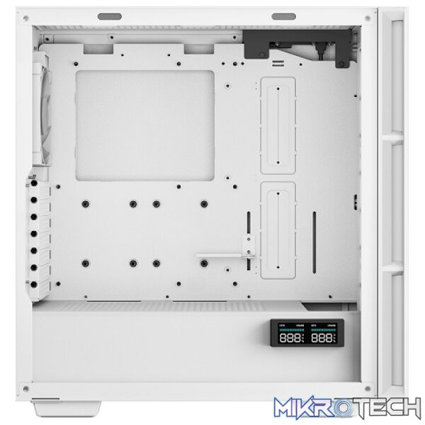 DeepCool CH560 Digital ATX Mesh Front Mid-Tower With Built-in Dual Status Digital LCD Display And 3X Front 140mm + 1X Rear 120mm ARGB Fans And Tempered Glass Side Panel - White Colour - Image 2