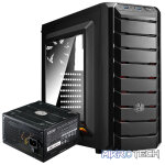 Cooler Master CMP500 ATX Mid-Tower Case With Built-In Elite 600W Power Supply And 2X 120MM RED LED Front Fans Plus 1X 120MM Black Rear Fan And Left Transparent Windowed Side Panel - Black Colour