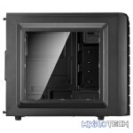 Cooler Master CMP500 ATX Mid-Tower Case With Built-In Elite 600W Power Supply And 2X 120MM RED LED Front Fans Plus 1X 120MM Black Rear Fan And Left Transparent Windowed Side Panel - Black Colour - Image 3