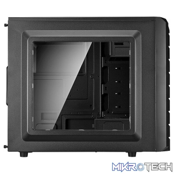 Cooler Master CMP500 ATX Mid-Tower Case With Built-In Elite 600W Power Supply And 2X 120MM RED LED Front Fans Plus 1X 120MM Black Rear Fan And Left Transparent Windowed Side Panel - Black Colour - Image 3
