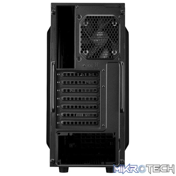 Cooler Master CMP500 ATX Mid-Tower Case With Built-In Elite 600W Power Supply And 2X 120MM RED LED Front Fans Plus 1X 120MM Black Rear Fan And Left Transparent Windowed Side Panel - Black Colour - Image 4