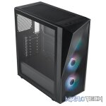 Cooler Master CMP520 ATX Tower Case With Built-in Elite Nex PN600W 230V Power Supply With Mesh Geode Front Panel And 3X 120mm ARGB Fans Plus 1X 120mm Black Fan Pre-Installed - Black Colour - Image 3